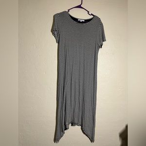 Sweet Salt midi black and white striped dress women's size large‎